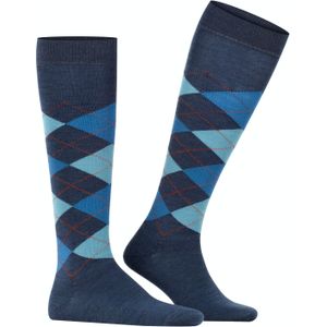 Burlington Edinburgh heren kniekousen, blauw (darkblue) -  Maat: 40-46