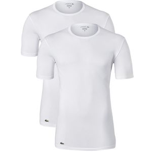 Lacoste heren stretch T-shirts (2-pack), regular fit O-hals, wit -  Maat: L
