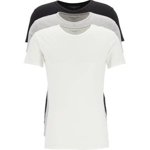 Tommy Hilfiger Cotton stretch T-shirts (3-pack), heren T-shirt V-hals, zwart, grijs en wit -  Maat: M