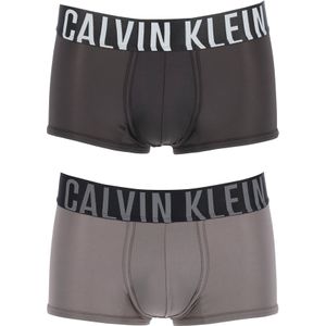 Calvin Klein INTENSE POWER Micro low rise trunk (2-pack), microfiber heren boxer kort, zwart en grijs -  Maat: S