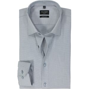 OLYMP No. 6 Six super slim fit overhemd, structuur, blauw