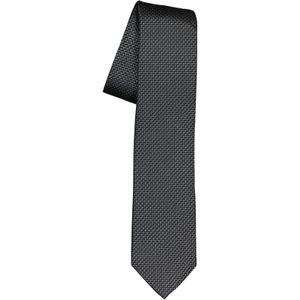 ETERNA smalle stropdas, grijs met zwart structuur -  Maat: One size