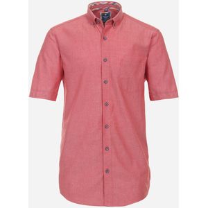 3 voor 99 | Redmond modern fit overhemd, korte mouw, popeline, rood 43/44