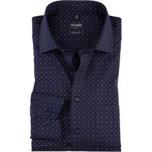 OLYMP modern fit overhemd, popeline, marine blauw dessin
