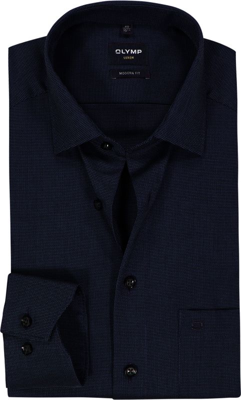OLYMP - Luxor - Overhemd - Marineblauw - Modern Fit
