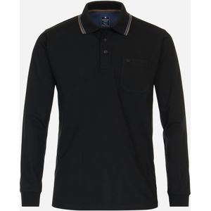 Redmond heren sweatshirt sweatstof, polo kraag, zwart dessin (middeldik) -  Maat: XL