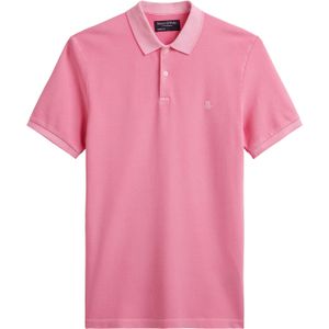 Marc O'Polo regular fit polo, heren poloshirt korte mouw, roze