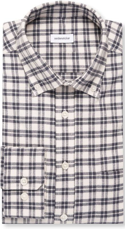 Seidensticker slim fit overhemd, popeline, grijs geruit