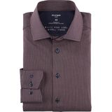 OLYMP - Luxor 24/7 - Overhemd - Roodbruin - Modern Fit