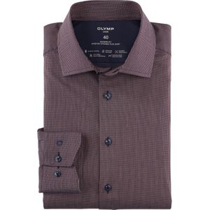 OLYMP - Luxor 24/7 - Overhemd - Roodbruin - Modern Fit