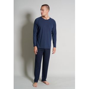 Ceceba heren pyjama O-hals, donkerblauw gestreept -  Maat: 8XL