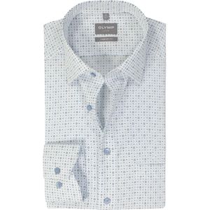OLYMP - Comfort Fit - Overhemd - Wit - Popeline, Strijkvrij