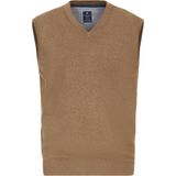 Redmond heren spencer katoen - V-hals - camel (middeldik)