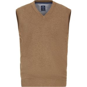 Redmond heren spencer katoen - V-hals - camel (middeldik)