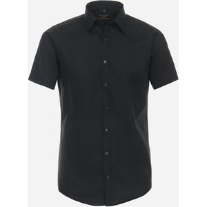 3 voor 99 | Redmond slim fit overhemd, korte mouw, popeline, zwart 41/42