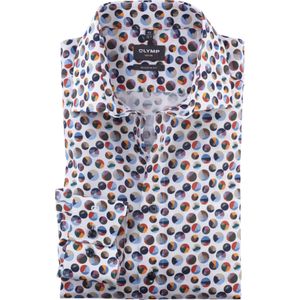 OLYMP Luxor modern fit overhemd, twill, mauve dessin