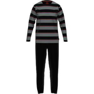 Ceceba heren pyjama O-hals, middengrijs gestreept