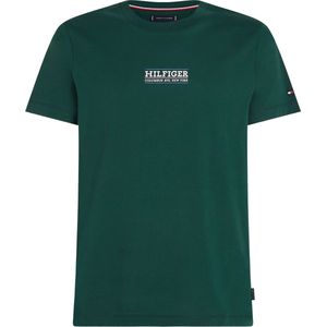 Tommy Hilfiger Small Hilfiger Tee, heren T-shirt korte mouw O-hals, groen -  Maat: XL