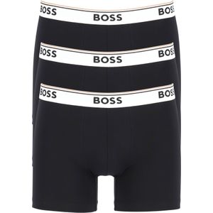 HUGO BOSS Power boxer briefs (3-pack), heren boxers normale lengte, zwart met witte band -  Maat: XL