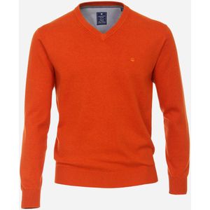 Redmond heren trui katoen, V-hals, oranje (middeldik)