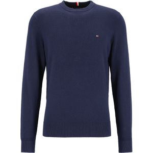 Tommy Hilfiger O-hals trui katoen met kasjmier, Pima Organic Cotton Cashmere, donkerblauw (Desert Sky)