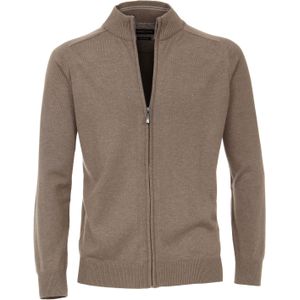CASA MODA heren vest katoen, met rits, kaki