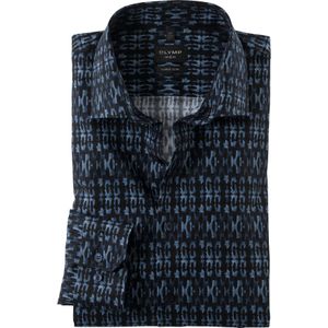 OLYMP - No. 6 - Overhemd - Marineblauw - Super Slim Fit - Popeline