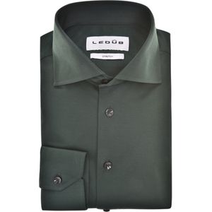Ledub modern fit overhemd, jersey, donkergroen