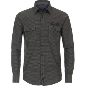 CASA MODA Sport Casual Fit Overhemd - Groen Geruit - Dobby