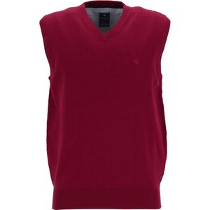 Redmond heren spencer katoen, V-hals, bordeaux rood -  Maat: 3XL