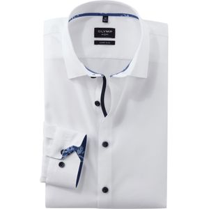 OLYMP No. 6 Six super slim fit overhemd, mouwlengte 7, structuur, wit