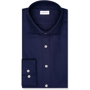 Seidensticker - Businessoverhemd - Donkerblauw - Slim 1/1 Kent Kraag Structuur