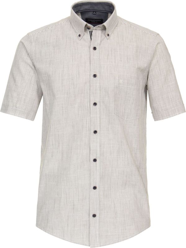 CASA MODA Sport casual fit overhemd, korte mouw, chambray, beige gestreept