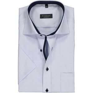 ETERNA comfort fit overhemd, korte mouw, structuur heren overhemd, lichtblauw met wit (donkerblauw contrast) 50