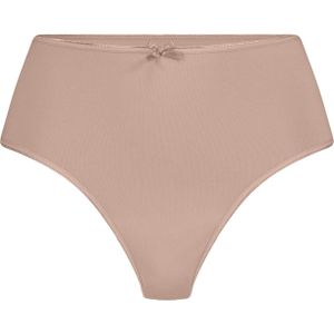 RJ Bodywear Pure Color dames maxi string (1-pack), lichtbruin -  Maat: L