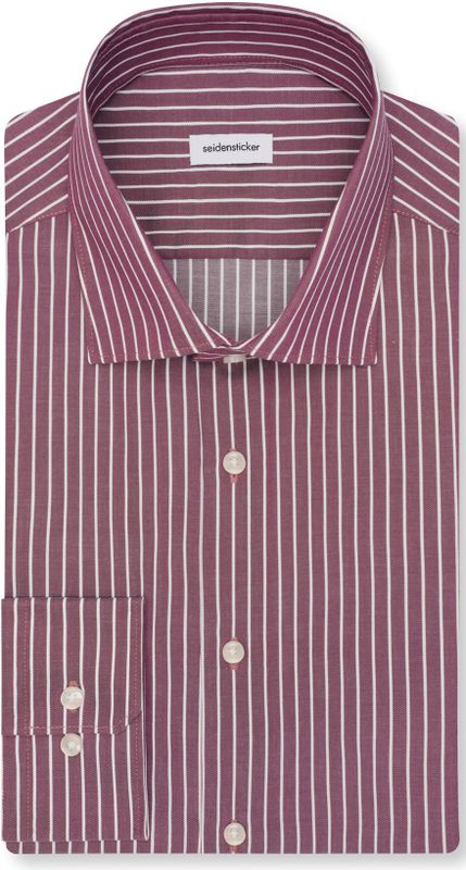 Seidensticker slim fit overhemd, popeline, paars gestreept