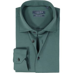 Ledub modern fit overhemd, jersey, middengroen