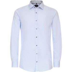 VENTI body fit overhemd, popeline, blauw geruit