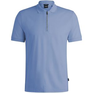 BOSS Palston slim fit heren polo, pique, lichtblauw