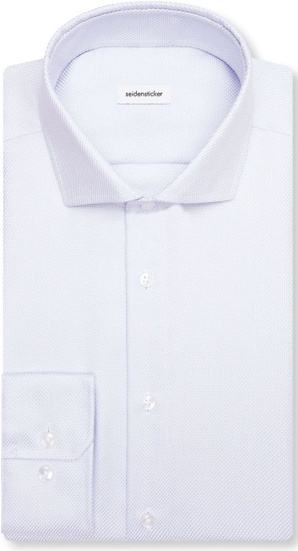 Seidensticker comfort fit overhemd, structuur, blauw