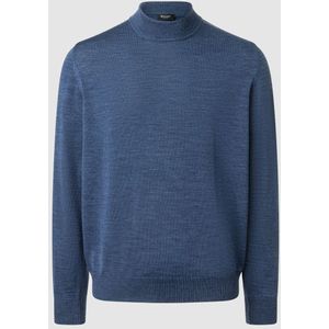 MAERZ Classic Fit heren trui met turtleneck wol, middenblauw