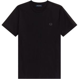 Fred Perry Tonal Tape Ringer regular fit T-shirt M3658, korte mouw O-hals, zwart -  Maat: XXL