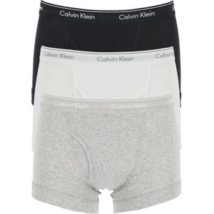 Calvin Klein trunks (3-pack), heren boxer normale lengte met gulp, zwart, wit, grijs