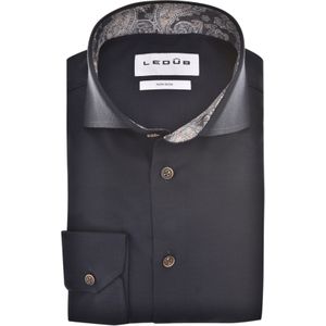 Ledub modern fit overhemd, mouwlengte 72 cm, popeline, donkerblauw