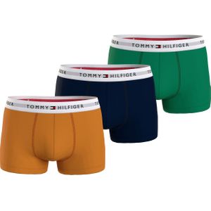Tommy Hilfiger trunk (3-pack), heren boxers normale lengte, oranje, blauw, groen -  Maat: L