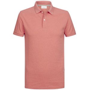 Profuomo slim fit heren polo, donkerroze