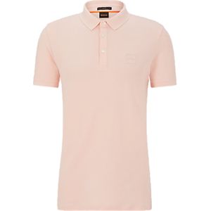 BOSS Pasenger slim fit heren polo, pique, zalm roze -  Maat: S