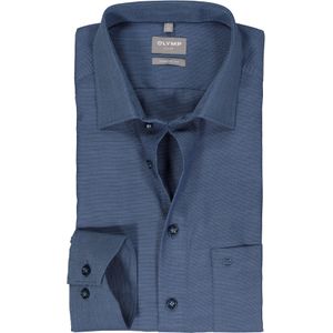 OLYMP comfort fit overhemd, structuur, marine blauw 45