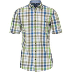3 voor 99 | Redmond regular fit overhemd, korte mouw, chambray, blauw geruit 47/48