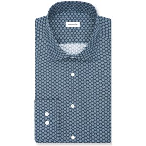 Seidensticker - Businessoverhemd - Groen - Regular 1/1 Kentkraag print